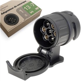 fouraces Adaptateur de remorque de 13 Broches vers 7 Broches - Noir - pour Voiture, remorque, attelage, Caravane fouraces Adaptateur de remorque de 13 Broches vers 7 Broches - Noir - pour Voiture