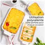 MIAMIO – Ensemble de 3 plats à gratin/Plat à cuisson rectangulaire en céramique, ensemble empilable de 3 pièces, 850 ml, 1650 ml