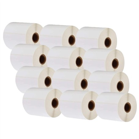 LEYF Étiquette d'expédition 100 mm x 150 mm - Noyau de 1 Pouces - 12 rouleaux de pack d'étiquettes x 370 pièces par rouleau = 44