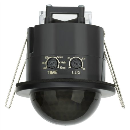 SEBSON Detecteur de Mouvement Exterieur Encastré - Portée de Détection 20m/360° - Montage au Plafond - Capteur Infrarouge progra