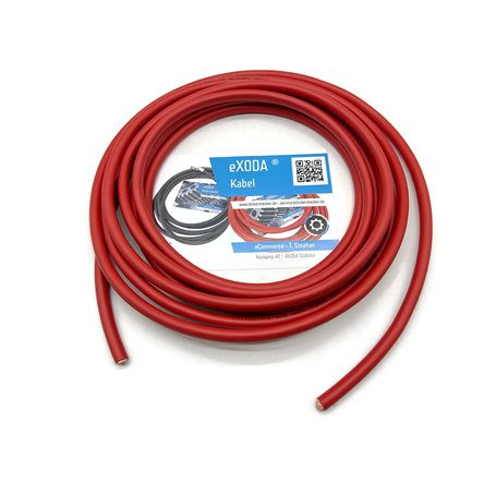 eXODA Câble de batterie 25 mm² rouge 5m de câble cuivre H07V-K25 à la pièce