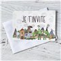 12 cartes d'invitation pour un anniversaire d'enfant avec pochettes d'envoi personnalisées - Invitation colorée pour une fête d'
