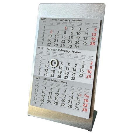 VZL Calendrier de table 2025/2026 en acier inoxydable avec aimant et bloc