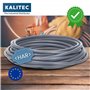 Kalitec Câble de câblage H07V-K 10 mm² gris - 2 m - Flexible - Toron 10 mm² - Câblage à fils fins - Câble unique pour armoire de