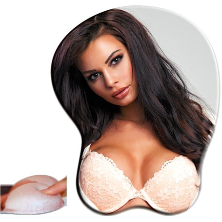 Insider Tapis de souris avec seins en silicone - Avec repose-main - Antidérapant - Sexy - Repose-poignet 3D - Pour bureau