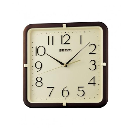Seiko QXA833D Horloge murale carrée silencieuse Crème 28 cm