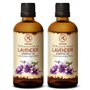 Huile Essentielle de Lavande - 2x100ml - Lavandula Angustifolia pour Diffuseur - Aromathérapie - Pure et Naturelle - HE Lavande
