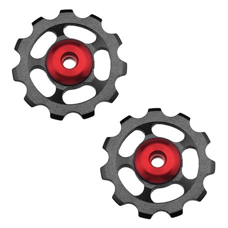 Create idea Roues Dérailleur Arrière 2pcs Noir Scellé par Aluminium 11T Soutenant Jockey Roule Poulie pour Bicyclette Accessoire