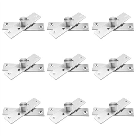 8pcs Charnière Pivotante de Porte Charnières à Pivot Central avec Vis de Fixation en Acier Inoxydable Rotation à 360 Degrés Char