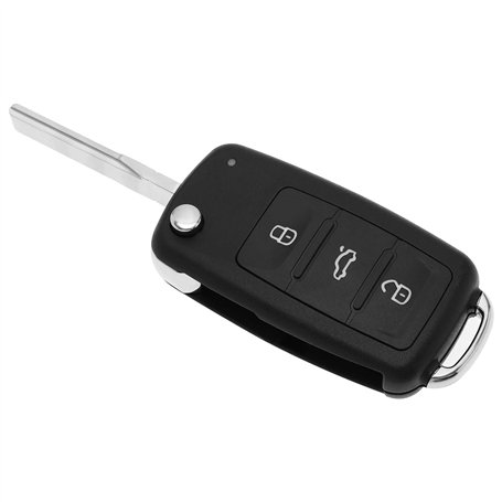 Coque de clé télécommande de voiture à 3 boutons 5K0837202AD compatible avec VW Caddy Transporter T5 433 MHz