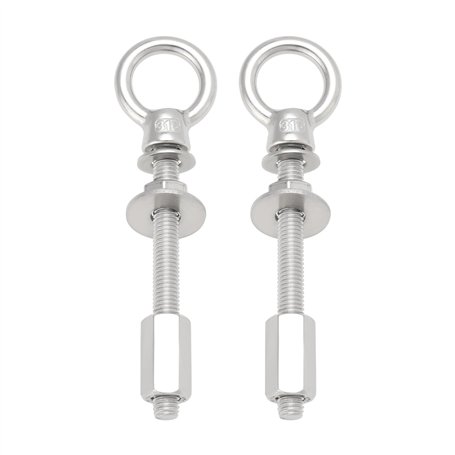 OTOTEC Lot de 2 boulons à anneau en acier inoxydable 316 M8 x 80 mm avec rondelles d'écrous pour charnières de porte arrière com