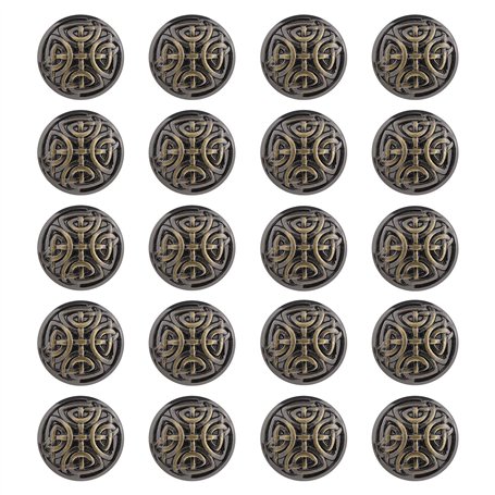 EMSea 20pcs Boutons de Vêtements en Métal 17mm - Forme Ronde Vintage pour Couture et Embellissements - Attache Décorative pour M