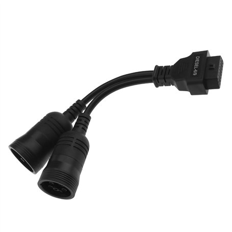 YINETTECH Câble Adaptateur OBDII 6 Broches 9 Broches J1708 J1939 pour Camion Lourd OBDII Y Splitter Scanner Câble Automobile OBD