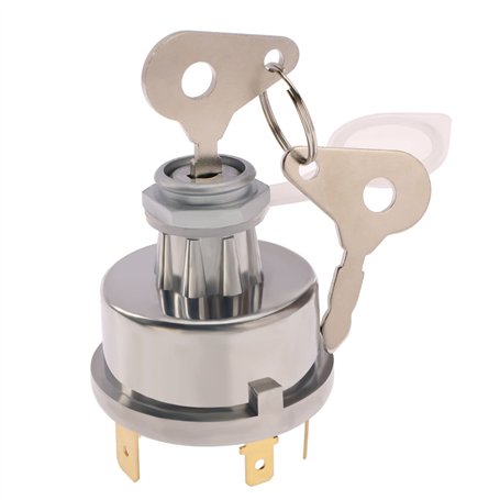 VGOL Interrupteur de Démarrage avec 4 Positions 6 Bornes 2 Clés Remplacement du Trou de Montage Universel 12V 24V 15mm pour Les