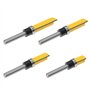 VGOL 4pcs Affleurant Garniture Routeur Bit Affleurant Garniture Modèle Routeur Bit ensemble Bois Top Roulement Fraise Outil pour