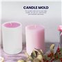 Pvczool 2 Tailles Cylindre Bougies Moules Silicone Moule pour la fabrication de bougies, Stumping Bougies Résine Moule époxy Rés