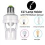 Iegefirm 2 Pièces E27 Adaptateur de Support de Lampe LED Convertisseur de Douille D'Ampoule avec Capteur de Mouvement PIR AC100-