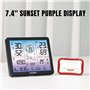 Raddy VP7 Station Météo sans fil, Thermomètre intérieur/extérieur, 7,4" écran couleur numérique, Moniteur de température et d'hu