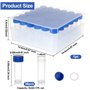 Willoghsa Lot de 36 tubes à essai en plastique de 5 ml avec bouchon à vis, petits tubes à essai avec boîte de rangement pour fou