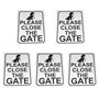 ECSiNG Lot de 5 panneaux d'avertissement de sécurité pour porte « Please Close The Gate » avec autocollant pour pelouse