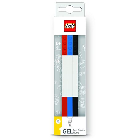 IQ Papeterie LEGO - Pack de 3 stylos gel - rouge