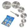 Origlam - 6 lames pour scie circulaire - Disques de coupe - Coupe de bois - Outil rotatif pour perceuses Dremel - Mandrin rotati