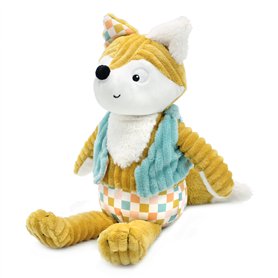 LES DÉGLINGOS - Peluche Original Cyranos Le Renard - Velours côtelé Ultra Douce -27 cm - Jaune Moutarde - Convient dès la Naissa LES DÉGLINGOS - Peluche Original Cyranos Le Renard - Velours côtelé Ultra Douce -27 cm - Jaune Moutarde - Convient dès la Naissa