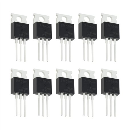 ECSiNG 20x N-Channel IRF540N MOSFET Transistor TO-220 33A 100V 3 Broches International Redresseur Puissance pour l'industrie Dom