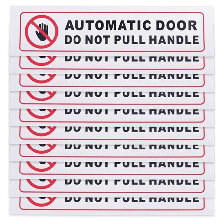 ECSiNG Lot de 10 autocollants pour portes automatiques Do Not Pull Handle Panneau d'avertissement autocollant pour fourgonnette