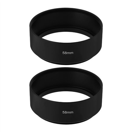 ECSiNG 2 Pièces Pare-Soleil pour Objectif d'appareil Photo Compatible avec Objectifs avec Filetage 58mm Pare-Soleil à Visser 64x
