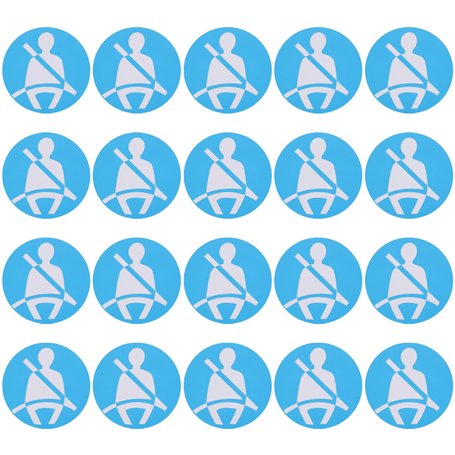 LT Easiyl 20x Autocollants pour Le Port de la Ceinture de sécurité 46x46mm Signes d'avertissement pour Les Ceintures de sécurité