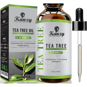 Kanzy Huile Essentielle Tea Tree Bio 60ml Naturelle Vegan Huile Arbre à Thé pour le Visage, Ongles et les Soins de la peau Huile