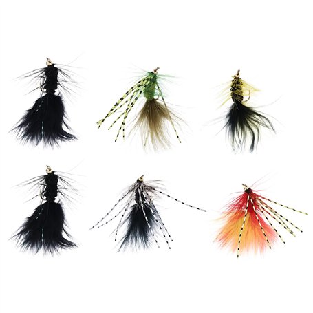 Briny River Lot de 6 hameçons bicolores pour pêche à la mouche humide Taille 10