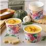 Lot de 50 Pots Glace 266 ml et Coupelles Jetables – Bols en Papier avec Motif Floral et Bord Doré – Pot à Glace Jetable, Coupell
