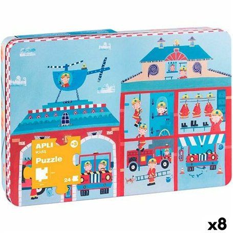Puzzle Apli 48 x 32 cm Sapeur-pompier 24 Pièces (8 Unités)