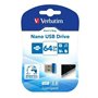 Clé USB Verbatim NANO STORE'N'STAY Bleu Noir 64 GB (10 Unités)