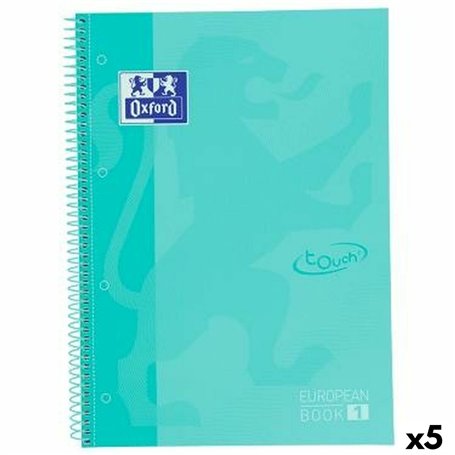 Cahier à Spirale Oxford TOUCH EUROPEANBOOK Menthe A4 80 Volets (5 Unités)