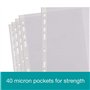 SUMMIT Pochettes perforées A4, 300 pochettes en polyéthylène, transparentes