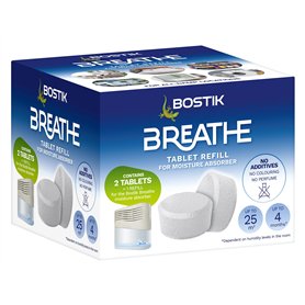 Bostik Breathe Lot de 2 tablettes de recharge pour déshumidificateur sans colorant et sans parfum