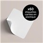 Avery Étiquettes Autocollantes Carrées 80x80 mm - Pack de 60 en Polyester Blanc - Personnalisables et Imprimables pour Laser/Jet