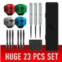 Harrows Sabre Jeu de fléchettes 90 % tungstène avec pointe en acier – Précision professionnelle 21 g à 26 g | Lot de 23 pièces a