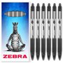 Zebra Z-Grip Lot de 6 stylos à bille à encre lisse Noir 1 mm