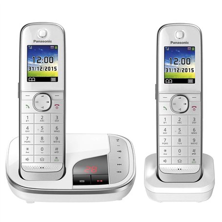 Panasonic KX-TGJ322GW Duo avec répondeur (version allemande!) blanc [Version Allemande]