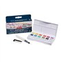 Derwent Pastel Shades - Palette de Peintures Aquarelles avec 12 Demi-Godets de Peinture
