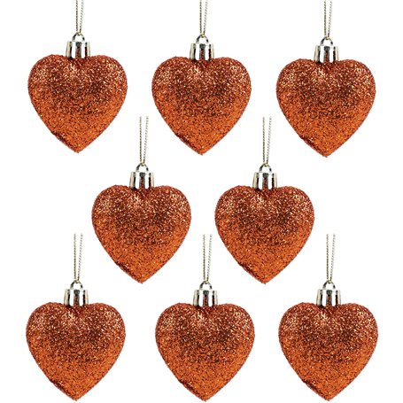 Christmas Concepts® Boules de Sapin de Noël en Forme de cœur en cuivre de 8 x 60 mm (2