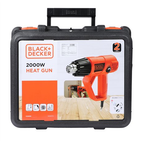 BLACK+DECKER KX2001K-QS Décapeur thermique filaire - 8 accessoires - Livré en coffret 2000W