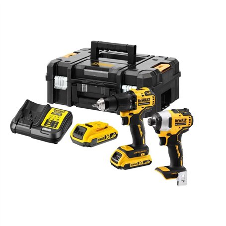 DEWALT DCK2062D2T-QW Batterie combinée 18 V/2 Ah (2 pièces) Noir/Jaune