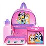 Bluey Sac à dos d'école 4 pièces pour filles avec sac à déjeuner