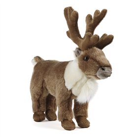 Living Nature Renne Debout, Renne en Peluche Douce et Réaliste, 26cm, Marron Living Nature Renne Debout