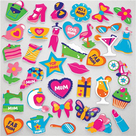 Baker Ross Autocollants en Mousse pour la Fête des Mères - Lot de 200